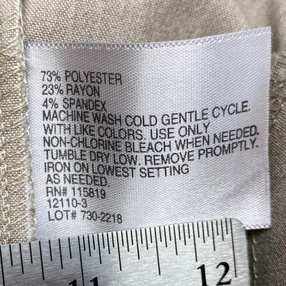 Worthington Petite Modern Fit Women's Tan Straight Leg Dress Pants 14P Stretch - Picture 10 of 13